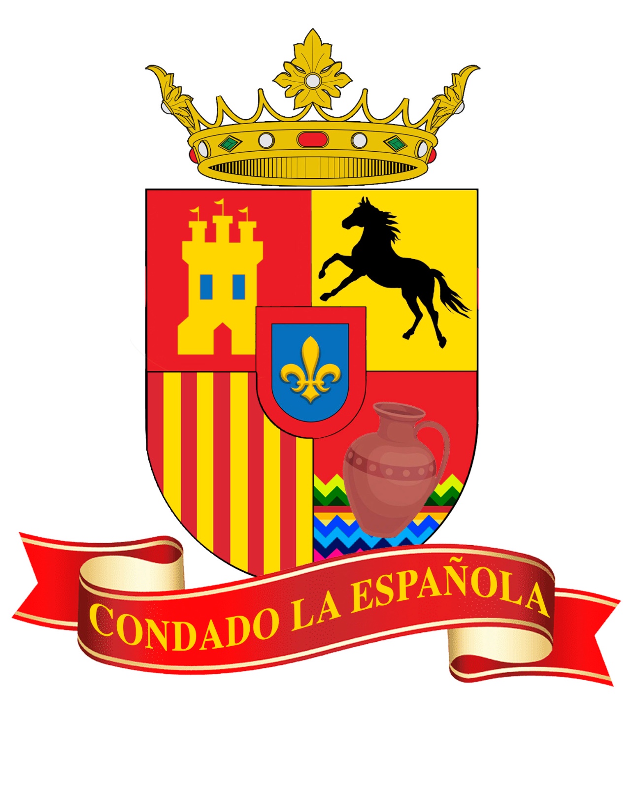 logo Logo condado la española Guatemala en colores rojo y amarillo